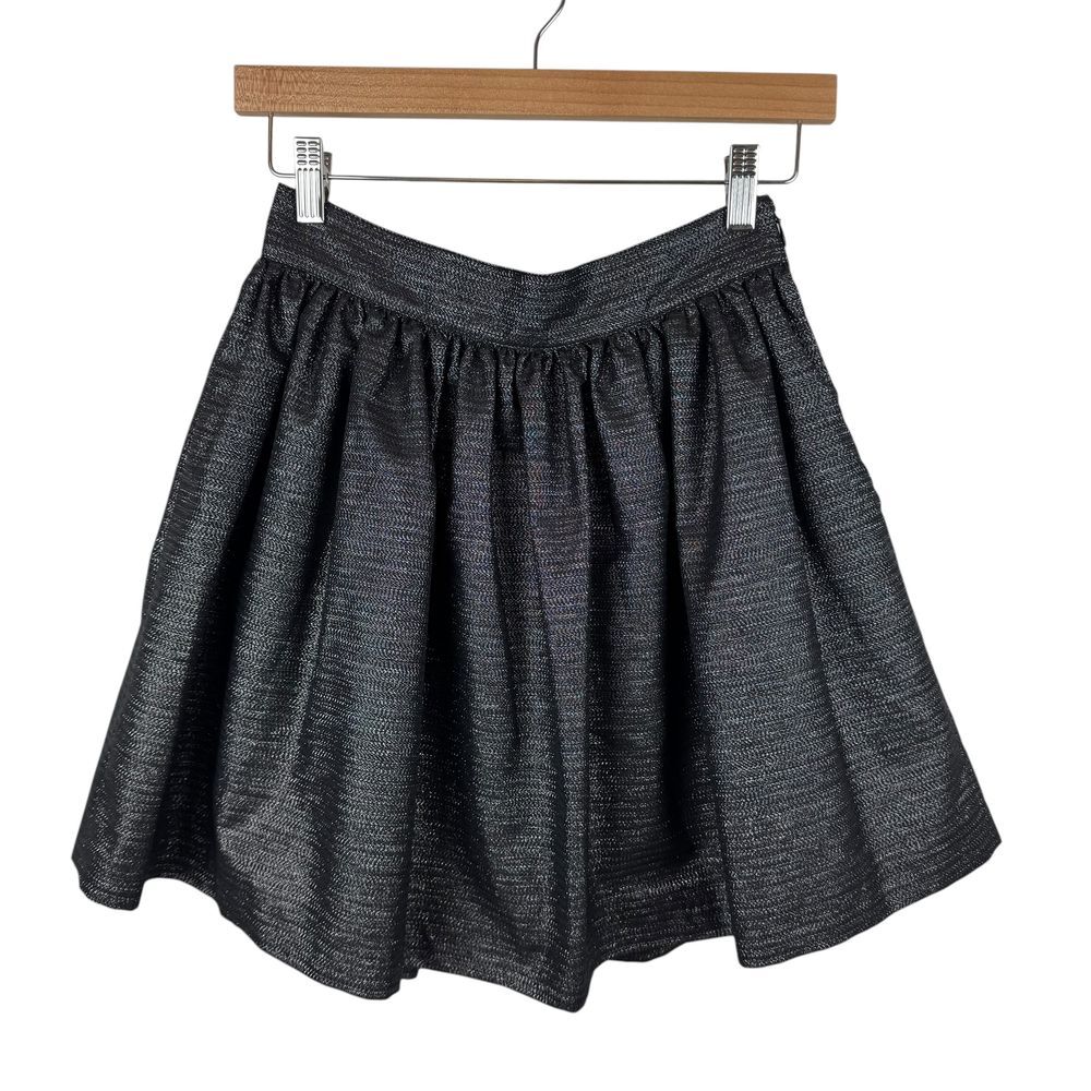 NWT Joie Metallic Willa Mini Skirt Sz 2 Sparkle Party‎ Cocktail Holiday Gunmetal